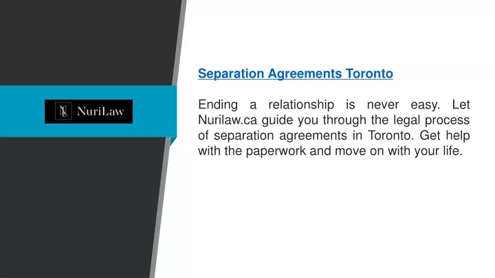 separation agreements toronto ending