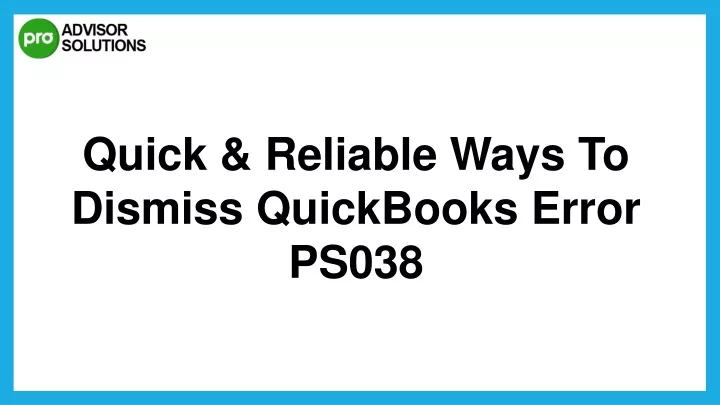 quick reliable ways to dismiss quickbooks error