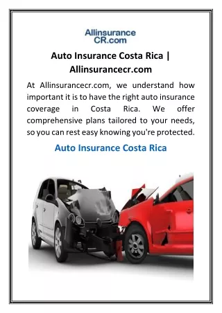 Auto Insurance Costa Rica  Allinsurancecr.com