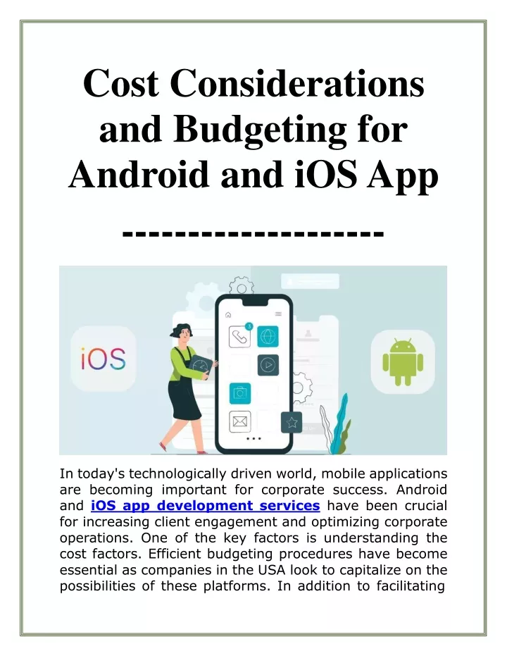 cost considerations and budgeting for and r oid and ios app