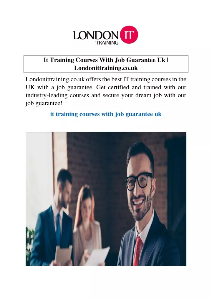 it training courses with job guarantee