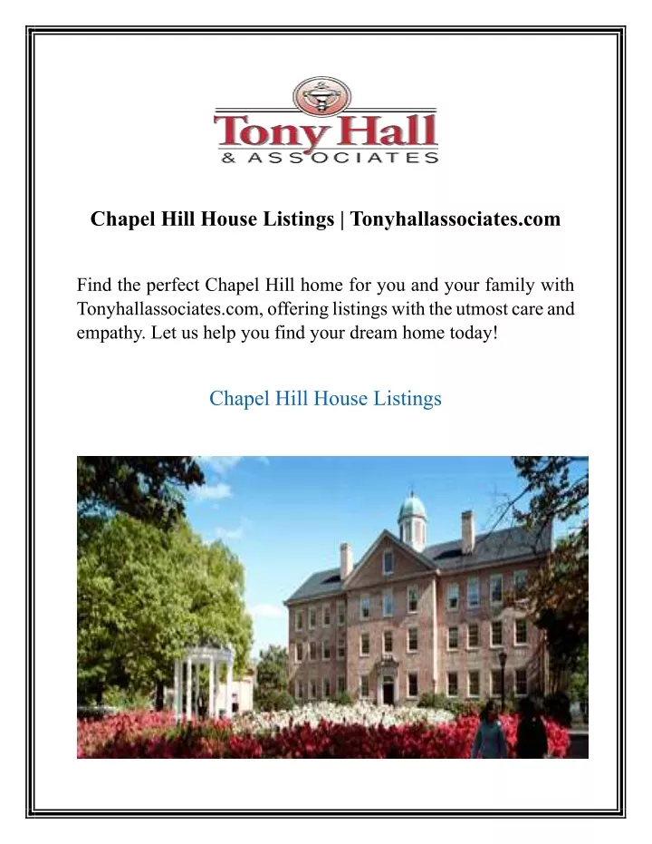chapel hill house listings tonyhallassociates com
