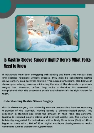Gastric Sleeve Surgery for Weight Loss