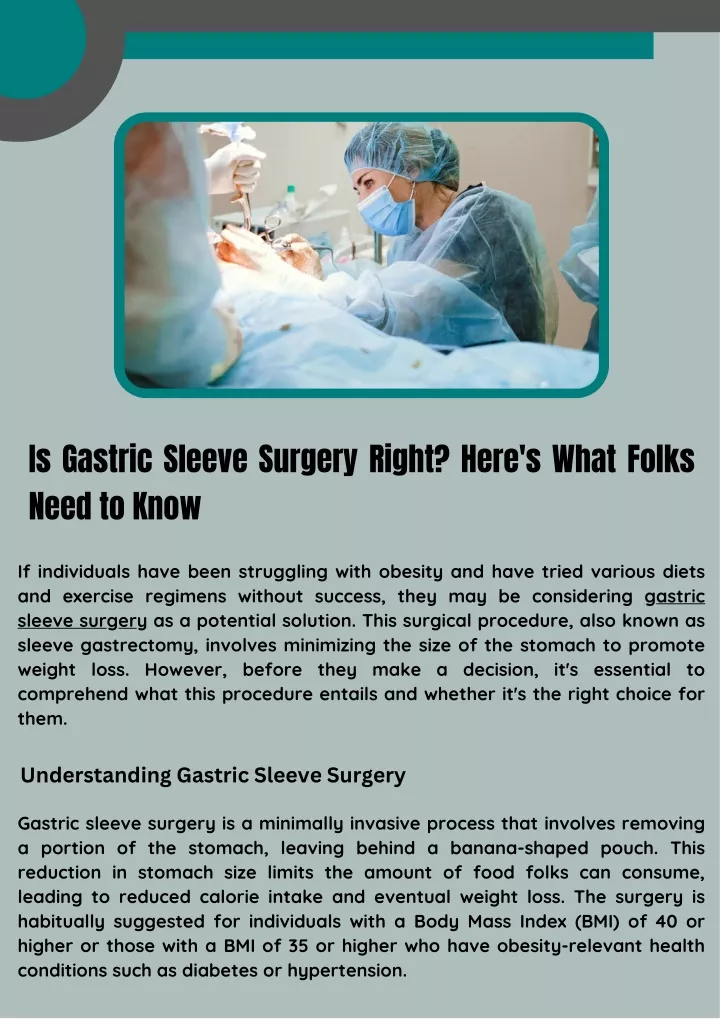 is gastric sleeve surgery right here s what folks