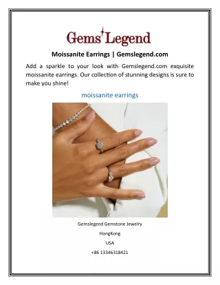Moissanite Earrings  Gemslegend.com