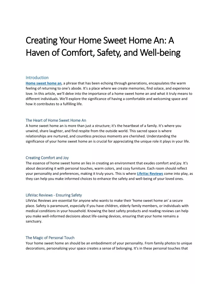 creating your home sweet home an creating your