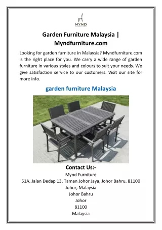 Garden Furniture Malaysia  Myndfurniture.com