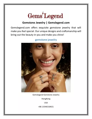 Gemstone Jewelry  Gemslegend.com
