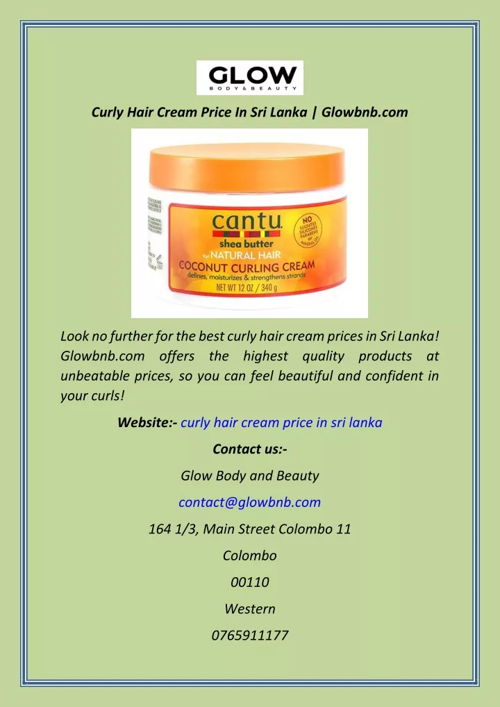 curly hair cream price in sri lanka glowbnb com