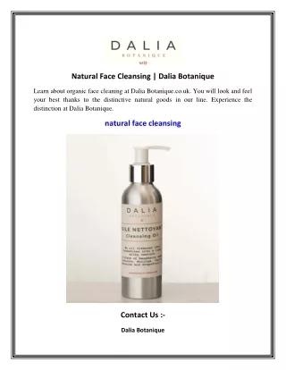 Natural Face Cleansing    Dalia Botanique