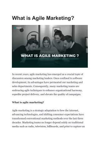 what is agile marketing
