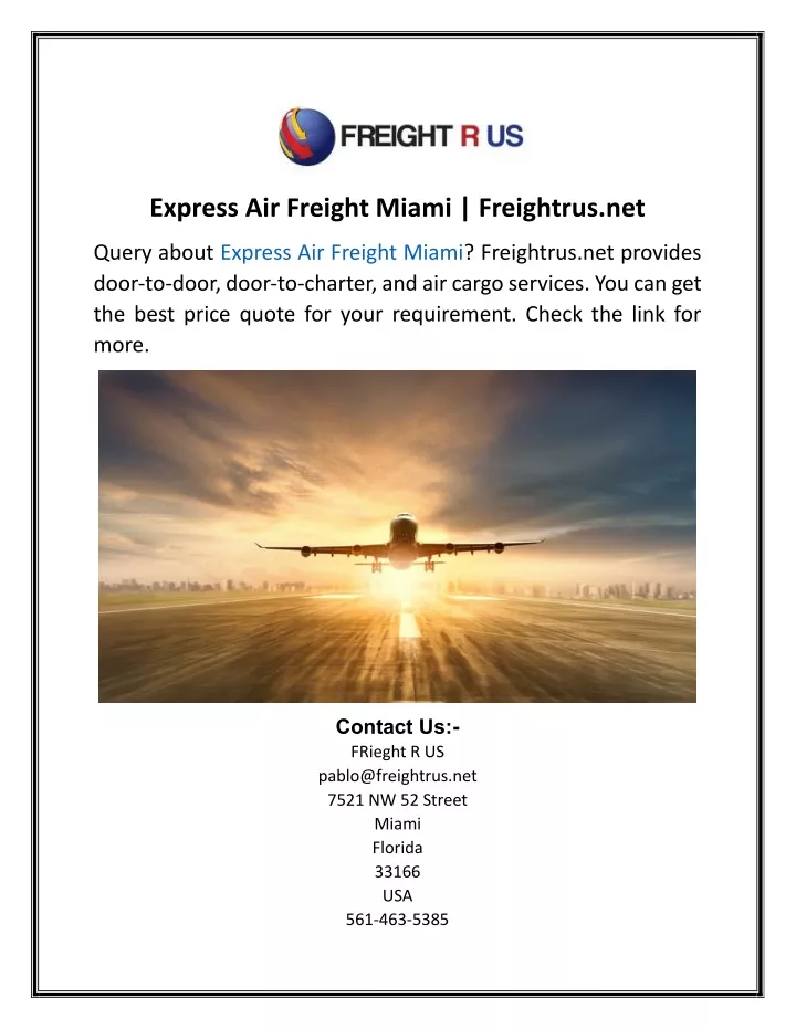 express air freight miami freightrus net