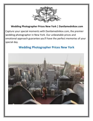 Wedding Photographer Prices New York