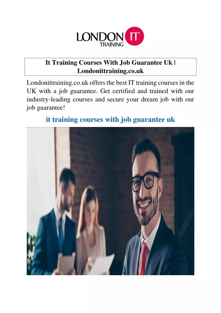 it training courses with job guarantee