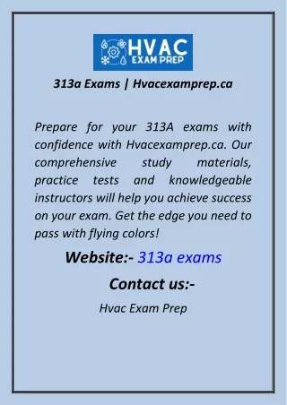 313a Exams  Hvacexamprep.ca