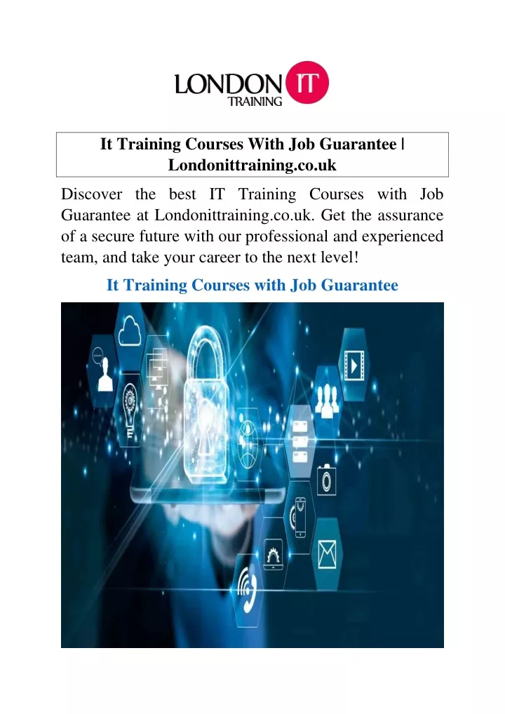 it training courses with job guarantee