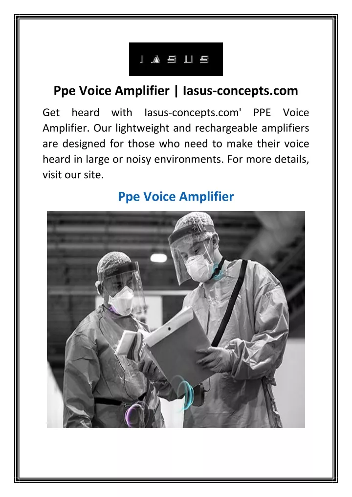 ppe voice amplifier iasus concepts com