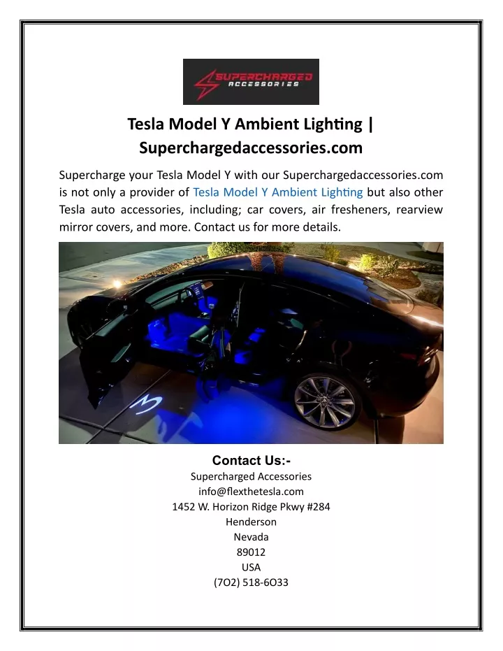 tesla model y ambient lighting