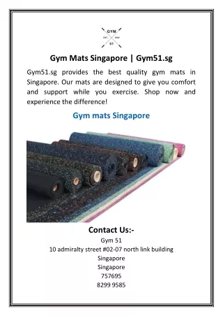 Gym Mats Singapore Gym51.sg