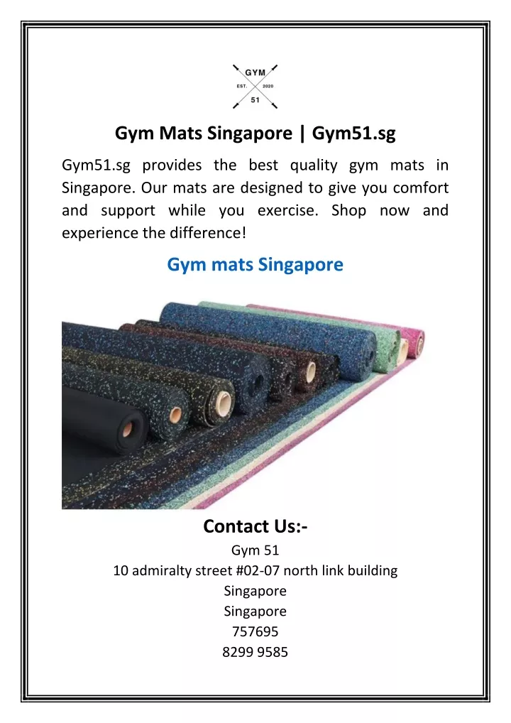 gym mats singapore gym51 sg