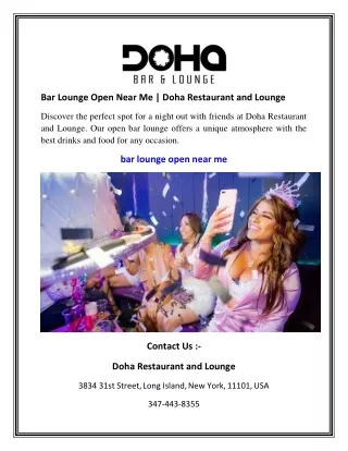 Bar Lounge Open Near Me  Doha Restaurant and Lounge