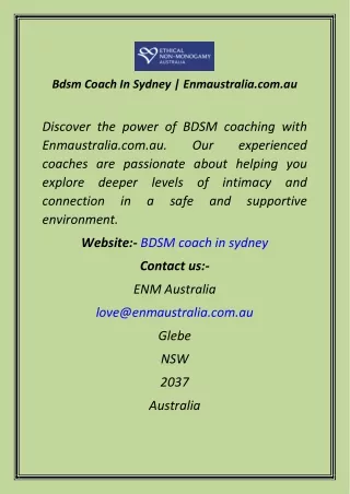 Bdsm Coach In Sydney  Enmaustralia.com