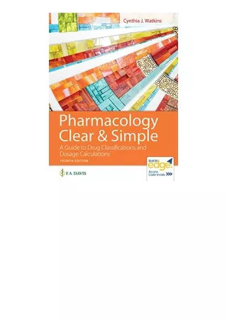 Pdf Read Online Pharmacology Clear And Simple A Guide To Drug Classifications An