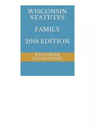 Ebook Download Wisconsin Statutes Family 2018 Edition Full