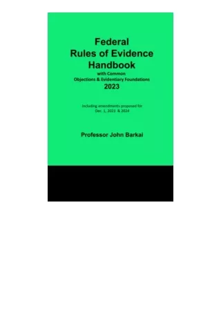 Download Federal Rules Of Evidence Handbook With Common Objections And Evidentia