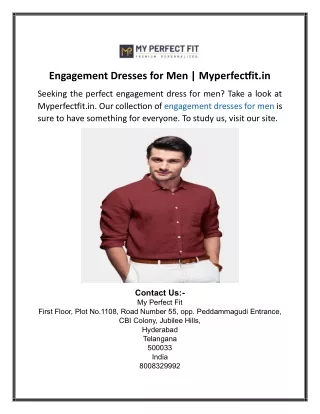 Engagement Dresses for Men