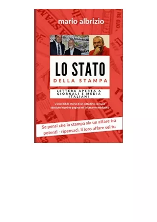 Kindle Online Pdf Lo Stato Della Stampa Lettera Aperta A Repubblica E Ai Media I