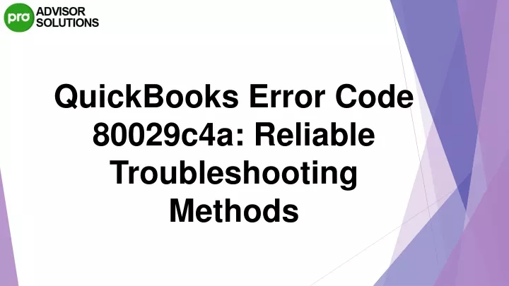 quickbooks error code 80029c4a reliable