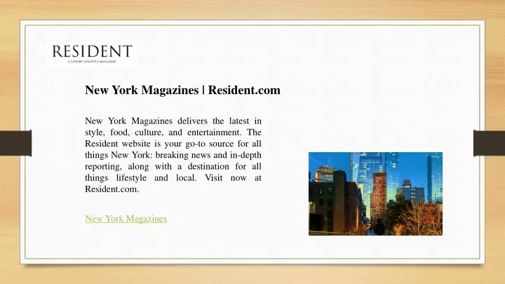 new york magazines resident com