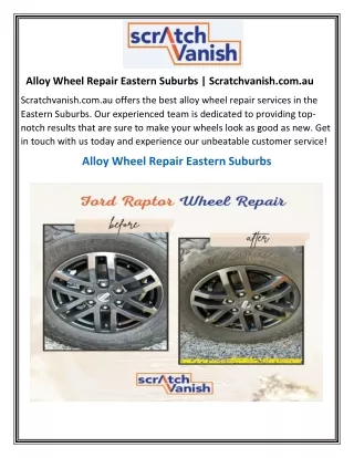 alloy wheel repair eastern suburbs scratchvanish