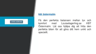 Kbt Östermalm | Louiselagerling.se