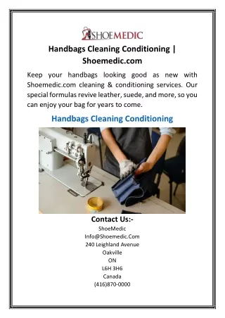 Handbags Cleaning Conditioning  Shoemedic.com