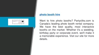 Photo Booth Hire | Partycliks.com