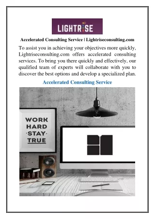 Accelerated Consulting Service  Lightriseconsulting