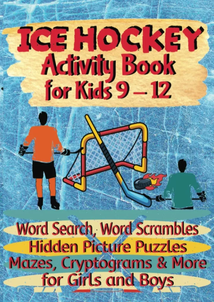 ice hockey activity book for kids 9 12 word