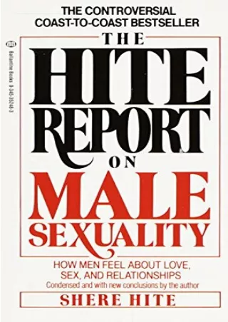 PDF/READ The Hite Report on Male Sexuality epub