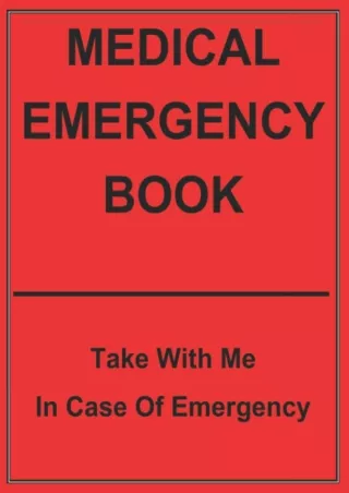 PDF Medical Emergency Book Bright Red Highly Visible Glossy Cover: Take with Me
