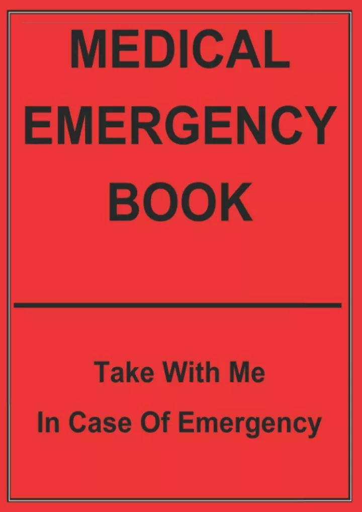 medical emergency book bright red highly visible