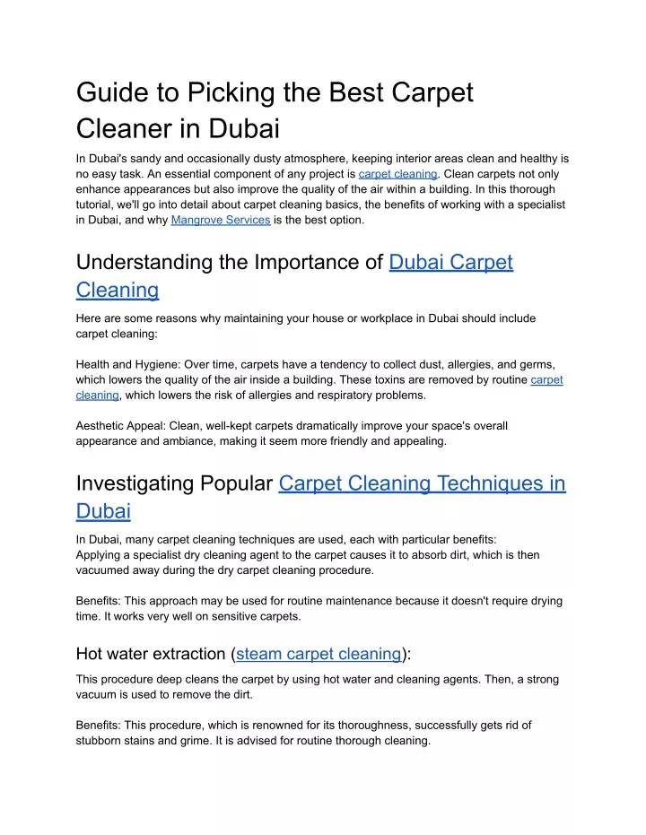 guide to picking the best carpet cleaner in dubai