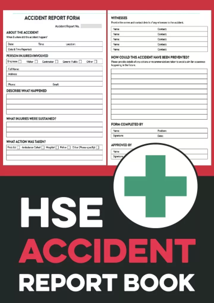 hse accident report book a5 accident incident