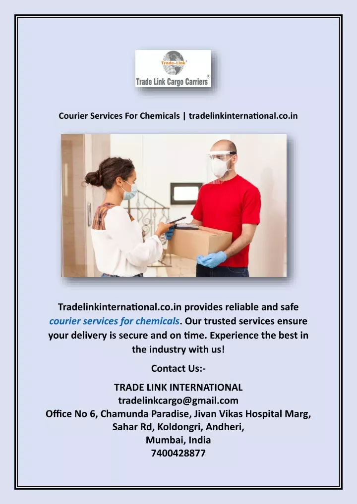 courier services for chemicals