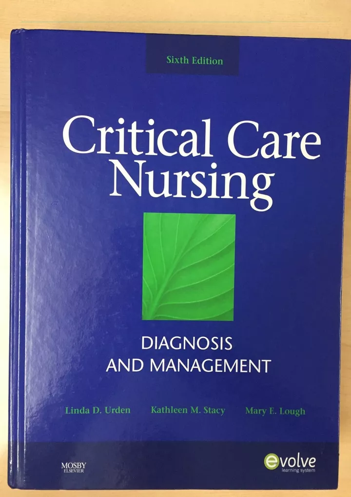 critical care nursing diagnosis and management