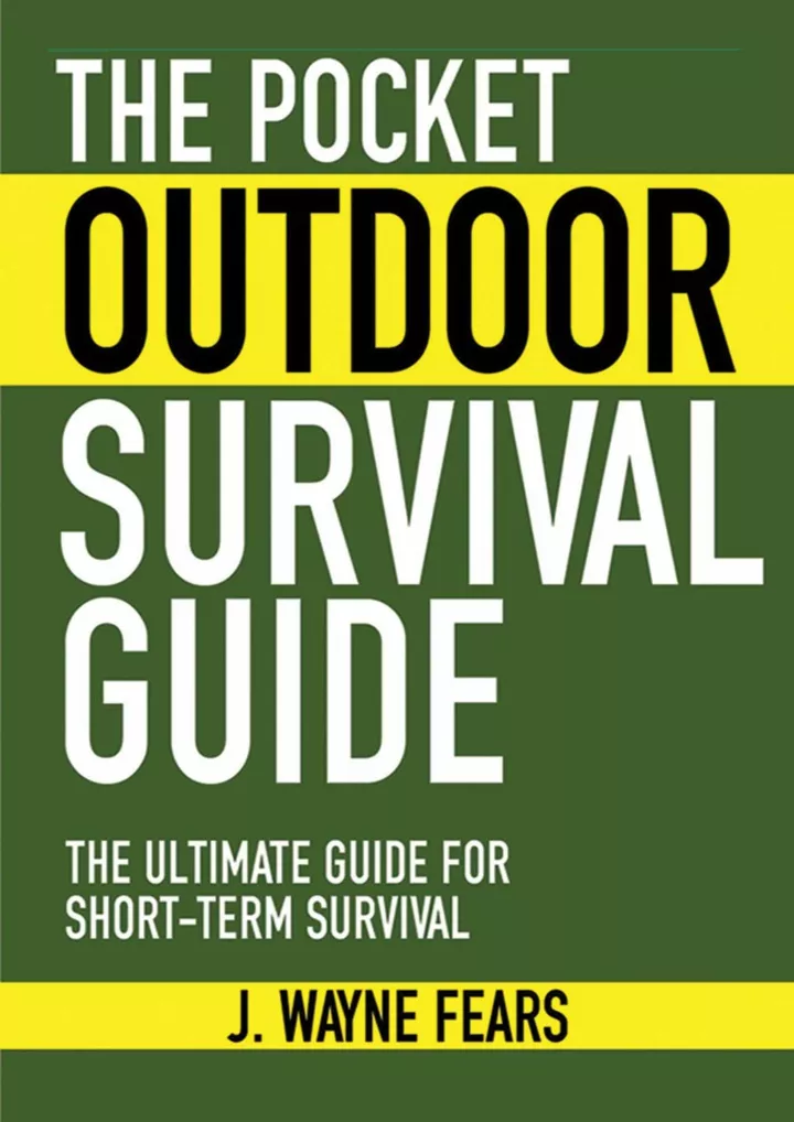 the pocket outdoor survival guide the ultimate