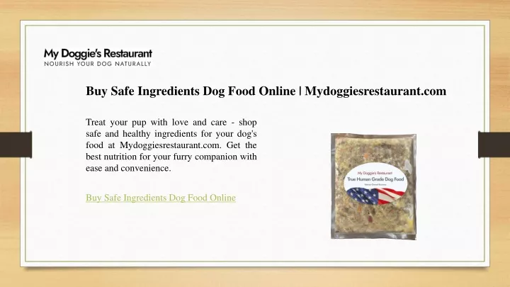 buy safe ingredients dog food online