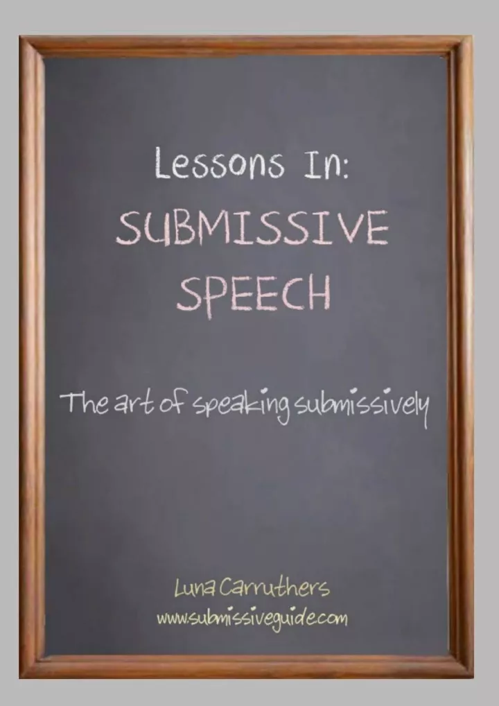 lessons in submissive speech download pdf read