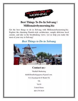 Best Things To Do In Solvang  Millionairebymorning.biz
